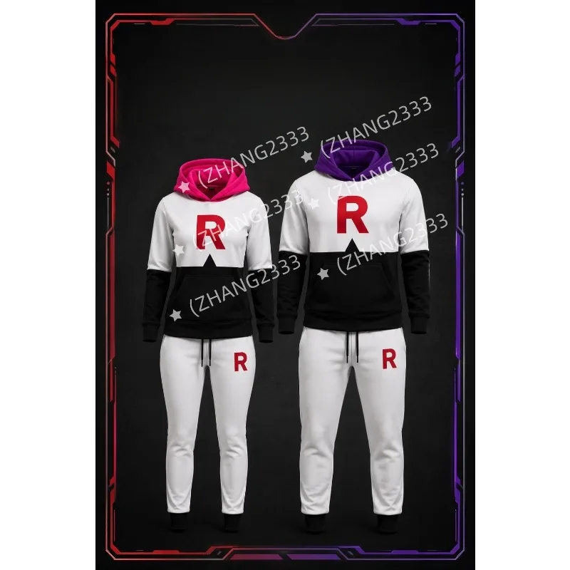 Trendy New Anime Cosplay Costumes, Cosplay, Parent Child Running Sportswear, Lightweight Autumn Fleece Pocket Hoodie