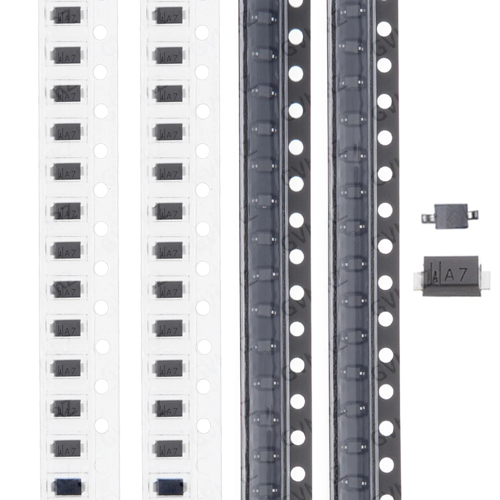 100PCS SOD123/SOD323 1N4148W T4 1N4007 T7  SMD Diodes Assortment 1N4007, 1N4148W, 1N5819W, MBR0530W Surface Mount Diodes