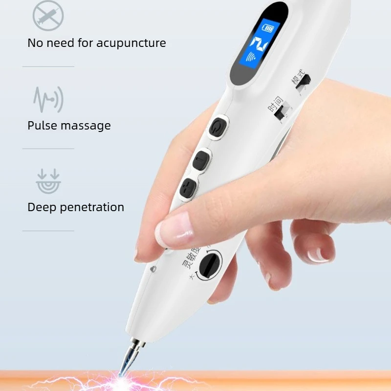 Automatic Pulse Meridian Pen 20 Adjustable Levels 3 Bio Waveforms Sensitivity Adjustable Electronic Acupuncture Massage Tool