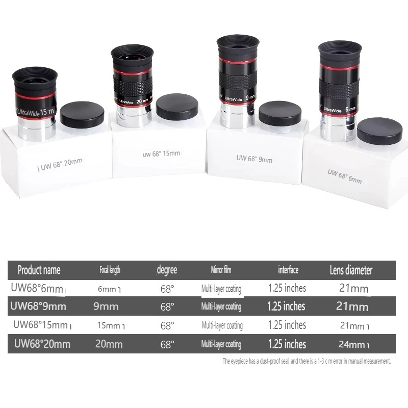 

Angeleye UW wide-angle eyepiece 68 degrees 6mm/9mm/15mm/20mm professional astronomical telescope accessories