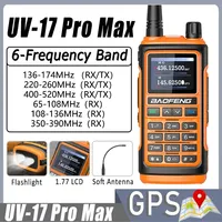 Baofeng UV-17 Pro Max GPS Walkie Talkie Six Bands AM 108-136MHz Type-C Charge Flashlight NOAA Long Range Ham Radio UV-18 Pro Max