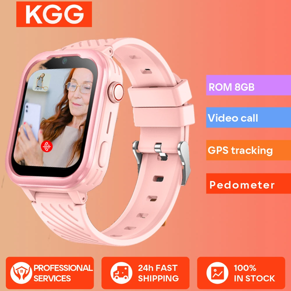 KGG 4G Smart Watch for Teenage Student ROM 8GB with APP Store Video Call GPS Position Pedometer Sports Watch Boys Girls Tracker