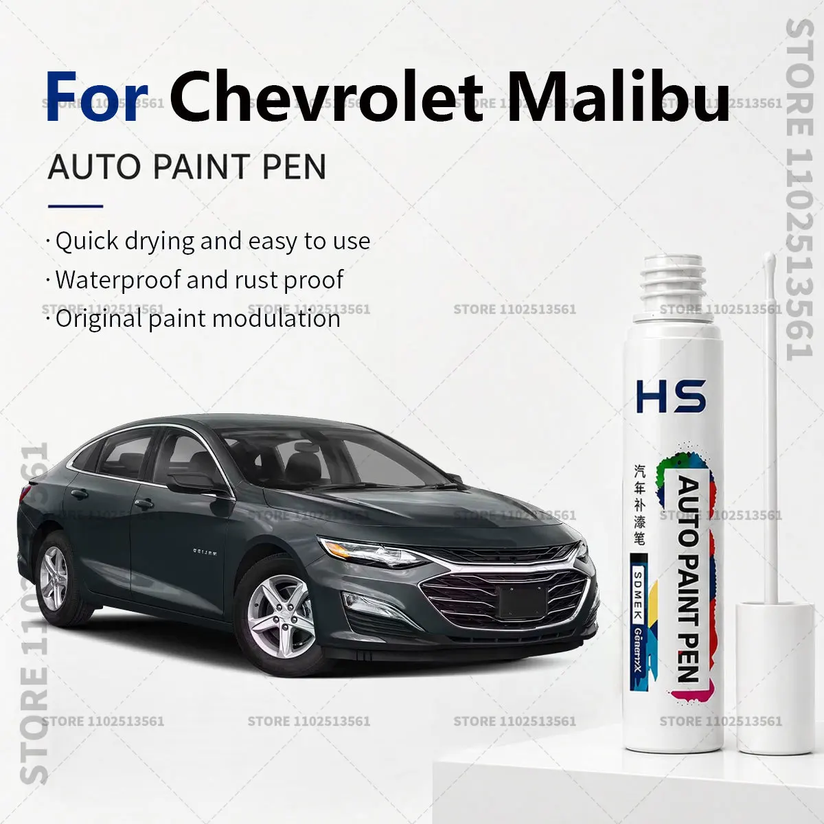 

Touch Up Paint Pen – Quick Car Scratch Repair for Chips & Minor Scratches For Chevrolet Malibu White Mosaic Black gray Red