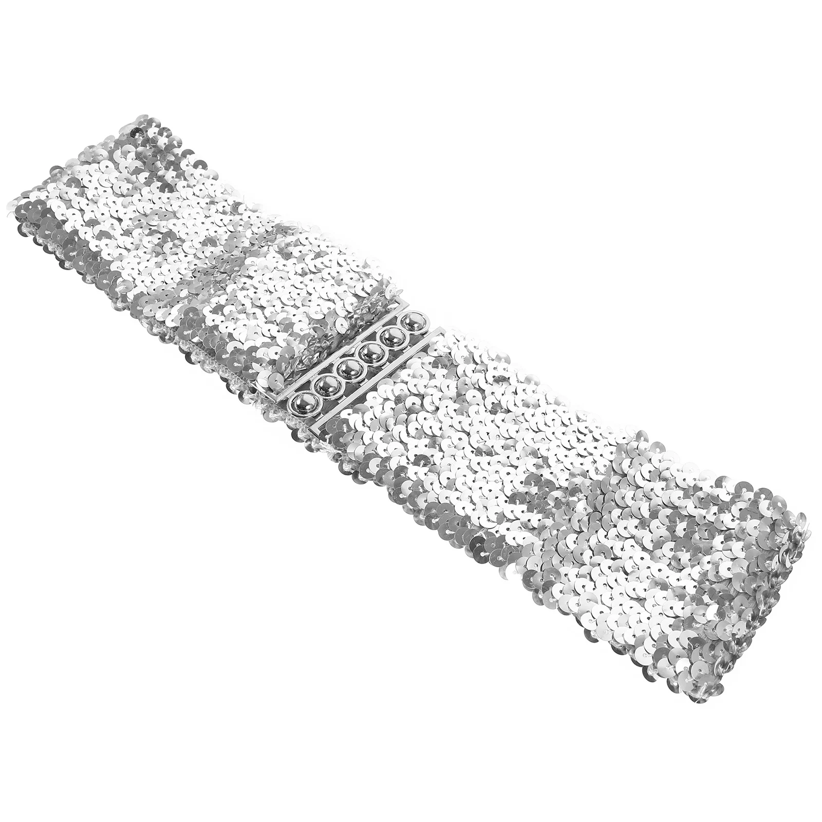 

Shiny Sequin Glitter Waist Wide Elastic Stretchy Women Dress Belt Decorative Cinch Belt Vintage Style Party Wear