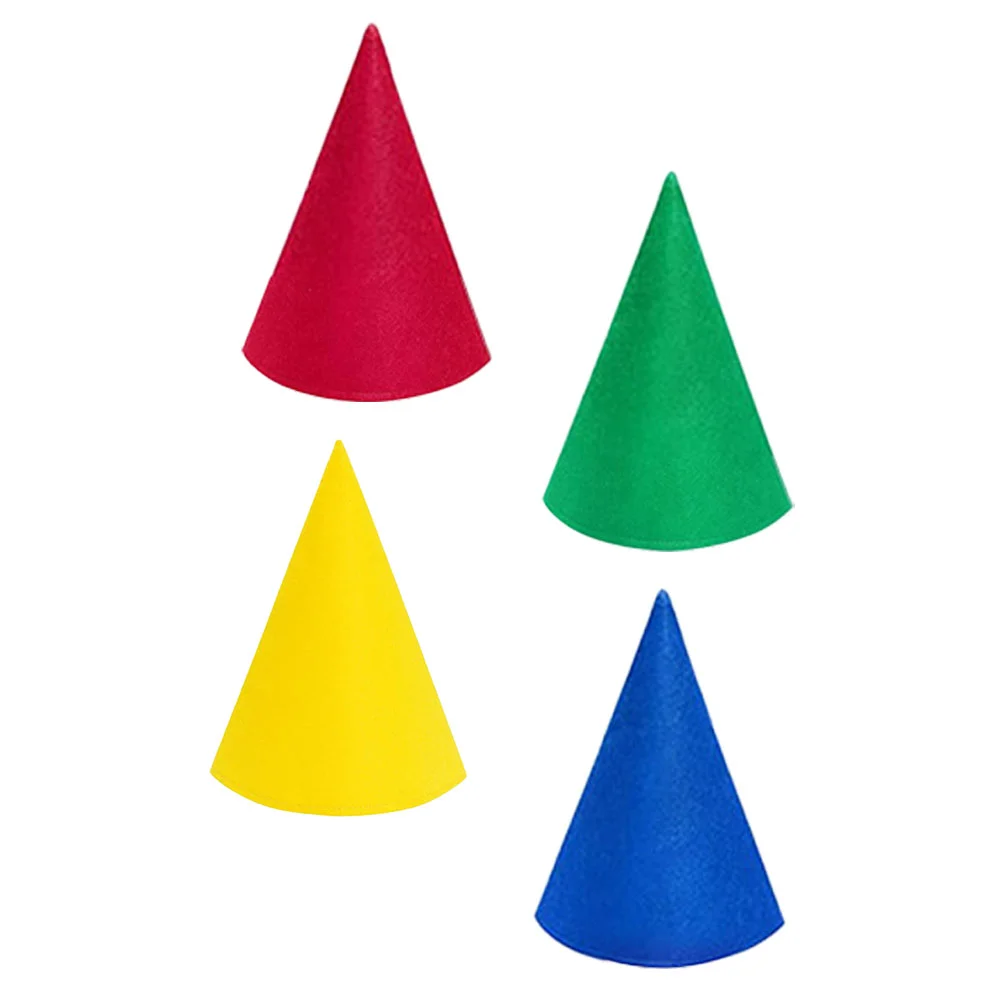 4 Pcs Hat Costume Accessory Cone Party Supplies Accessories Christmas Dwarf Felt Cloth Chrsitmas Elf Gnome Hats