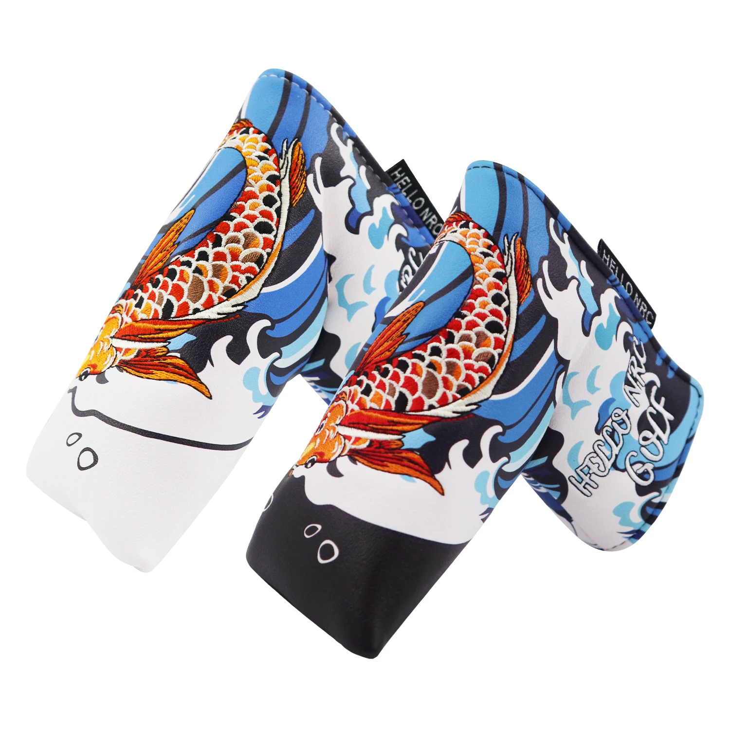 ‘Fish’ Pattern Blade Putter Head Cover, Putter Head Cover Blade, Magnetic Closure Blade Putter, Mid Mallet Putter Cover