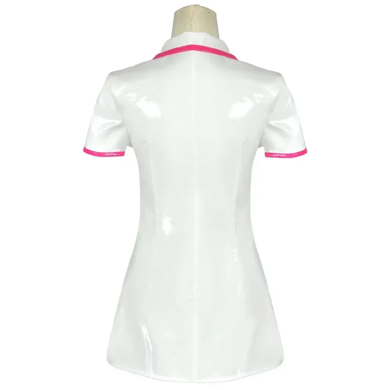 Anime Chainsaw Man Cosplay Costume Makima Nurse Uniform Artificial PU Leather Dresses and Nurse Cap