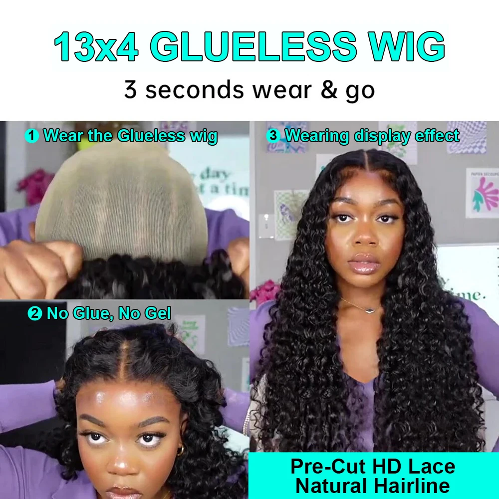 200 Density Deep Wave Human Hair Wigs 7x5 Glueless Human Hair Ready To Go Wig Remy Brazilian Human Hair Wigs For Women On Sale