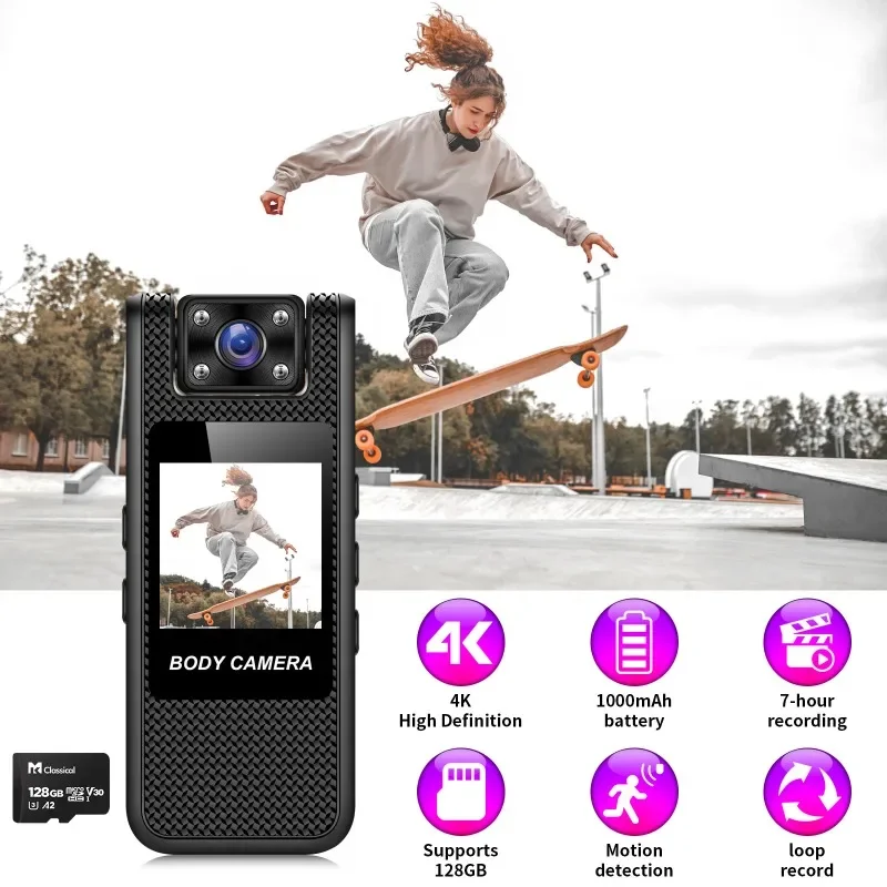 Portable Clip-On HD Camera Recorder 1.54 LCD Screen WiFi TF Card Support for Cycling Vlogging Sports Travel Recording - Image 3