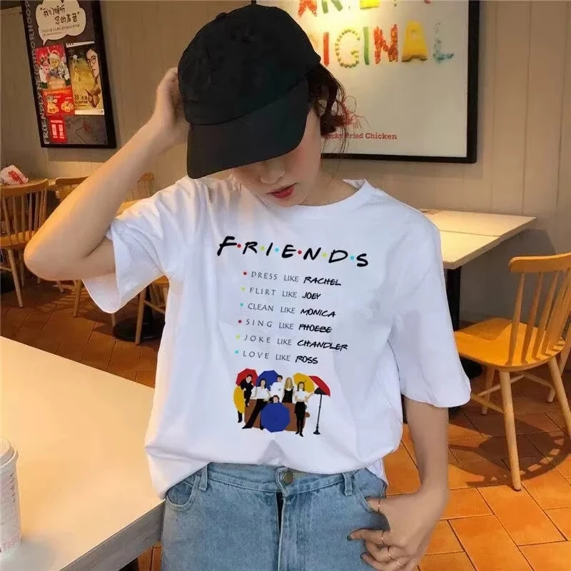 2026 Friends Tv Show T Shirt Clothing 2026 Korean Tshirt 90s Women Female Top Tee Shirts Graphic Streetwear Trendy Cotton Hot