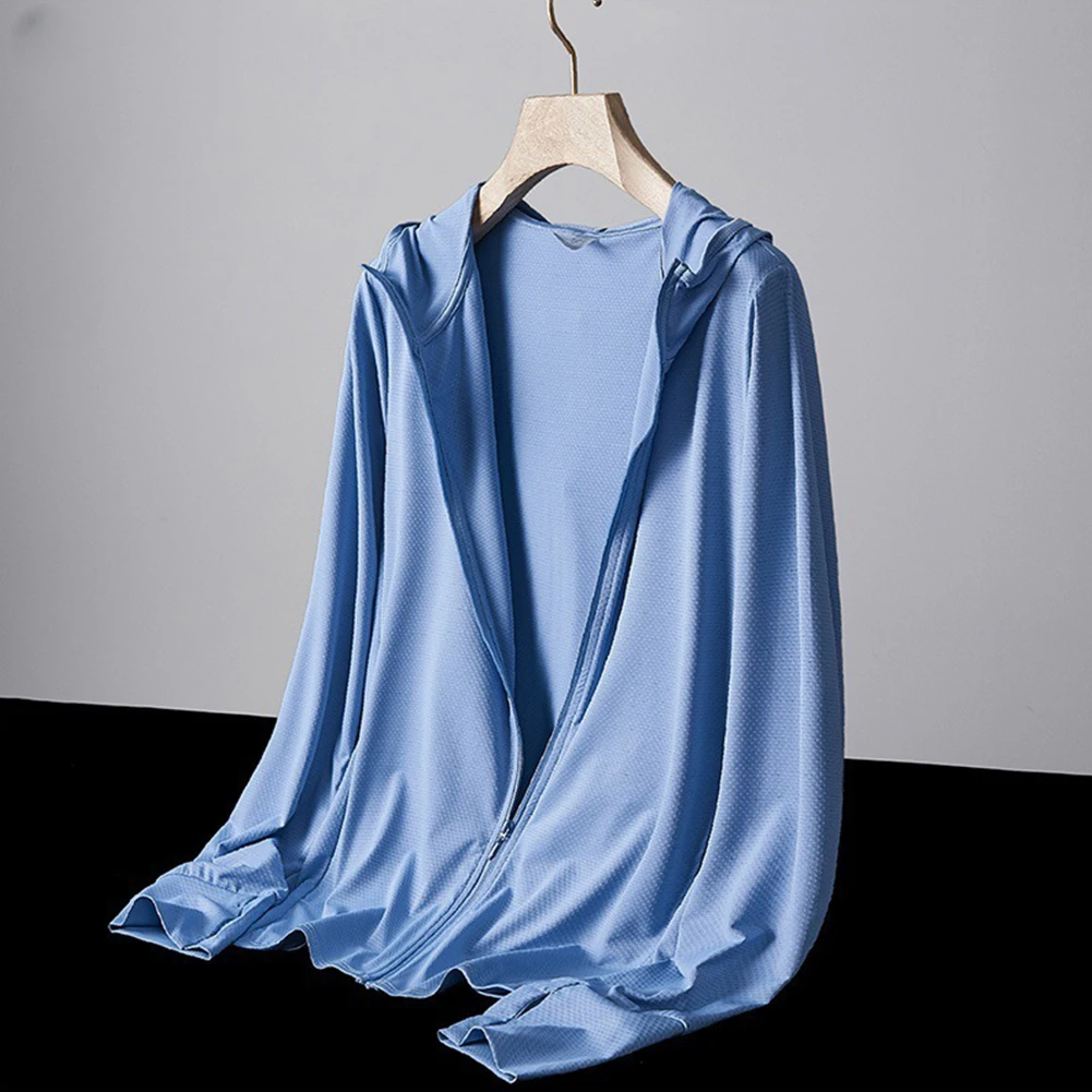 Chaquetas ligeras de secado rápido para hombre con protección solar Ropa de seda helada de manga larga para mayor comodidad diaria