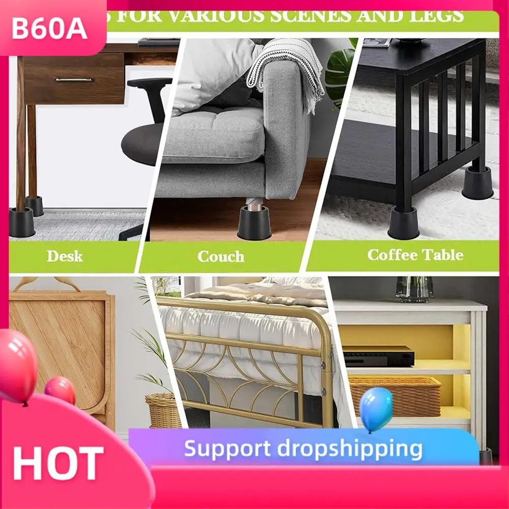

B60A Furniture Risers 4 Inch Bed Risers Heavy Duty For Table Desk Couch Chair Sofa Cabinet Bed Frame Dorm