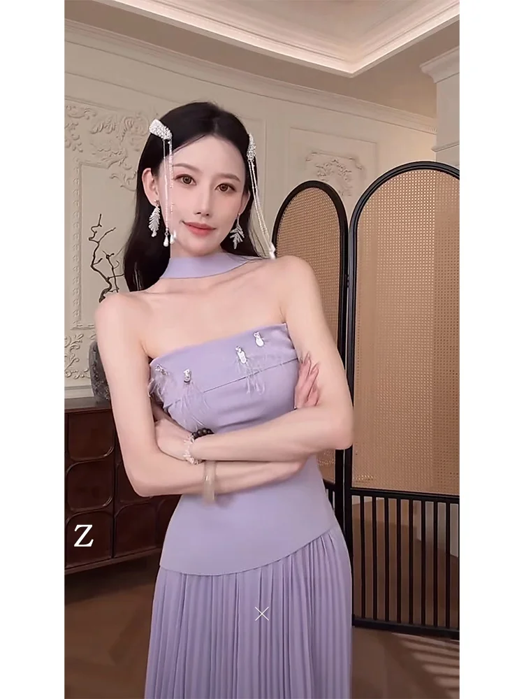 

Изысканный комплект из хлопкового трикотажа с кружевом и плиссированной шифоновой юбкой, летний модный женский костюм-двойка с коротким рукавом