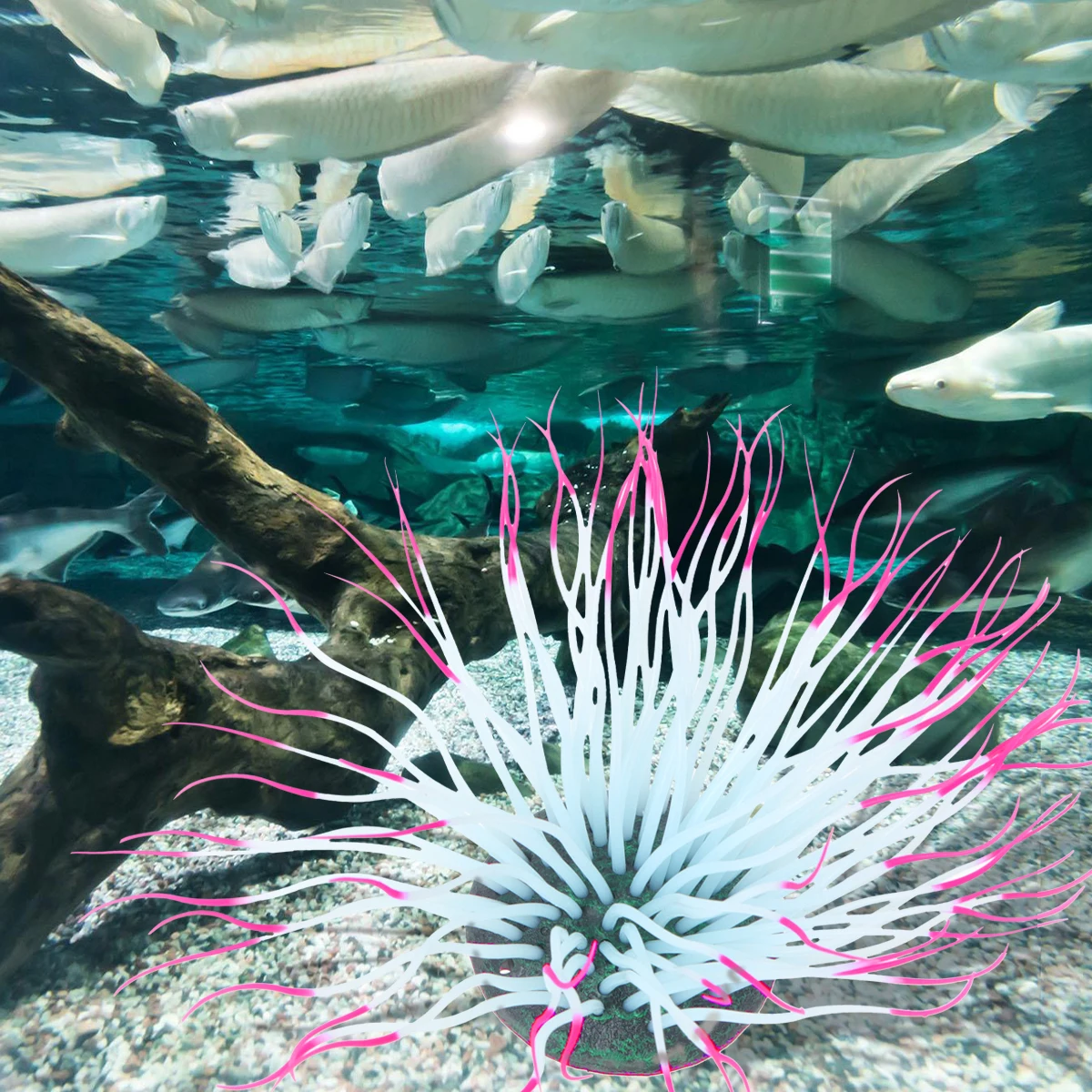 

Artificial Coral Tree Fish Tank Decor Reusable PVC Pink Lifelike Aquarium Coral Ornament Underwater Swing Simulation for Home