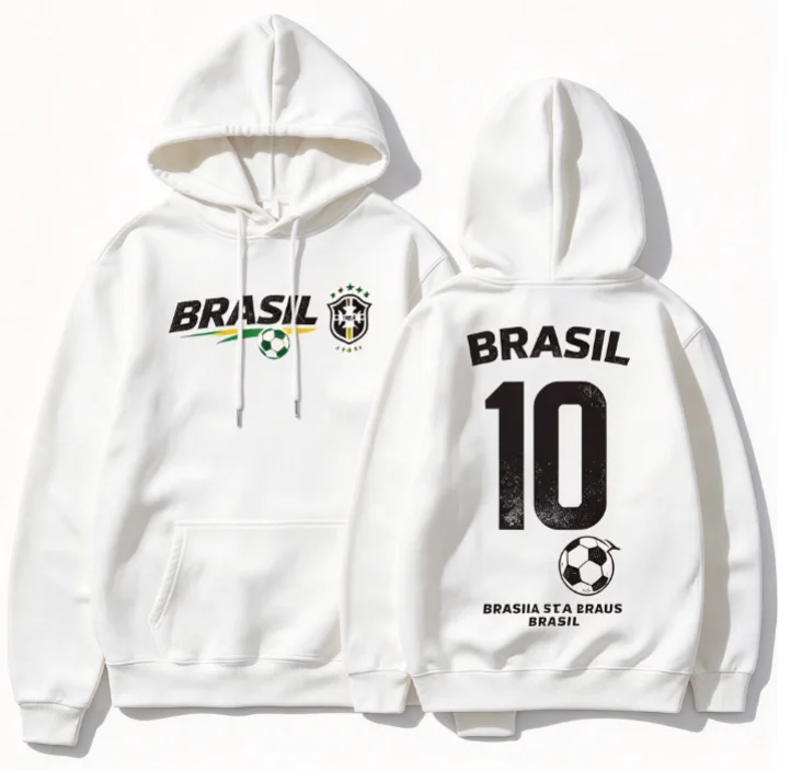 2026 Football Fan Hoodie, Black Dual Side Green Yellow Red Sports Print, Loose Fit Unisex Pullover Sweatshirt For Soccer Lovers