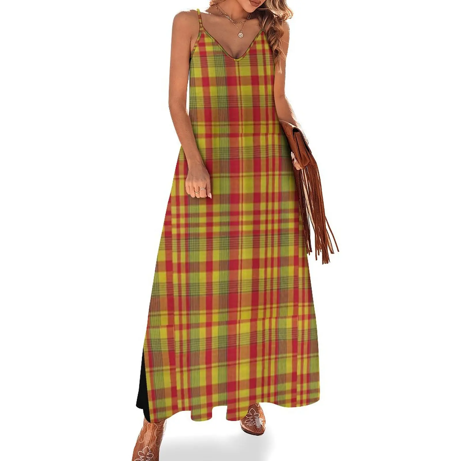 

Traditional Creole, Madras Sleeveless Dress women's clothing trend 2024 women's luxury party dress