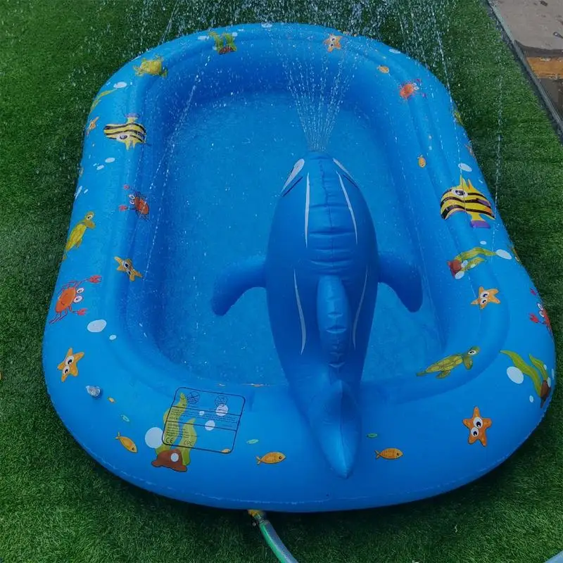 Pet Inflatable Swimming Pool Inflatable Water Sprinkler Pad  Dogs Kids Outdoor Interactive Fountain Toy Inflatable Spray Pool