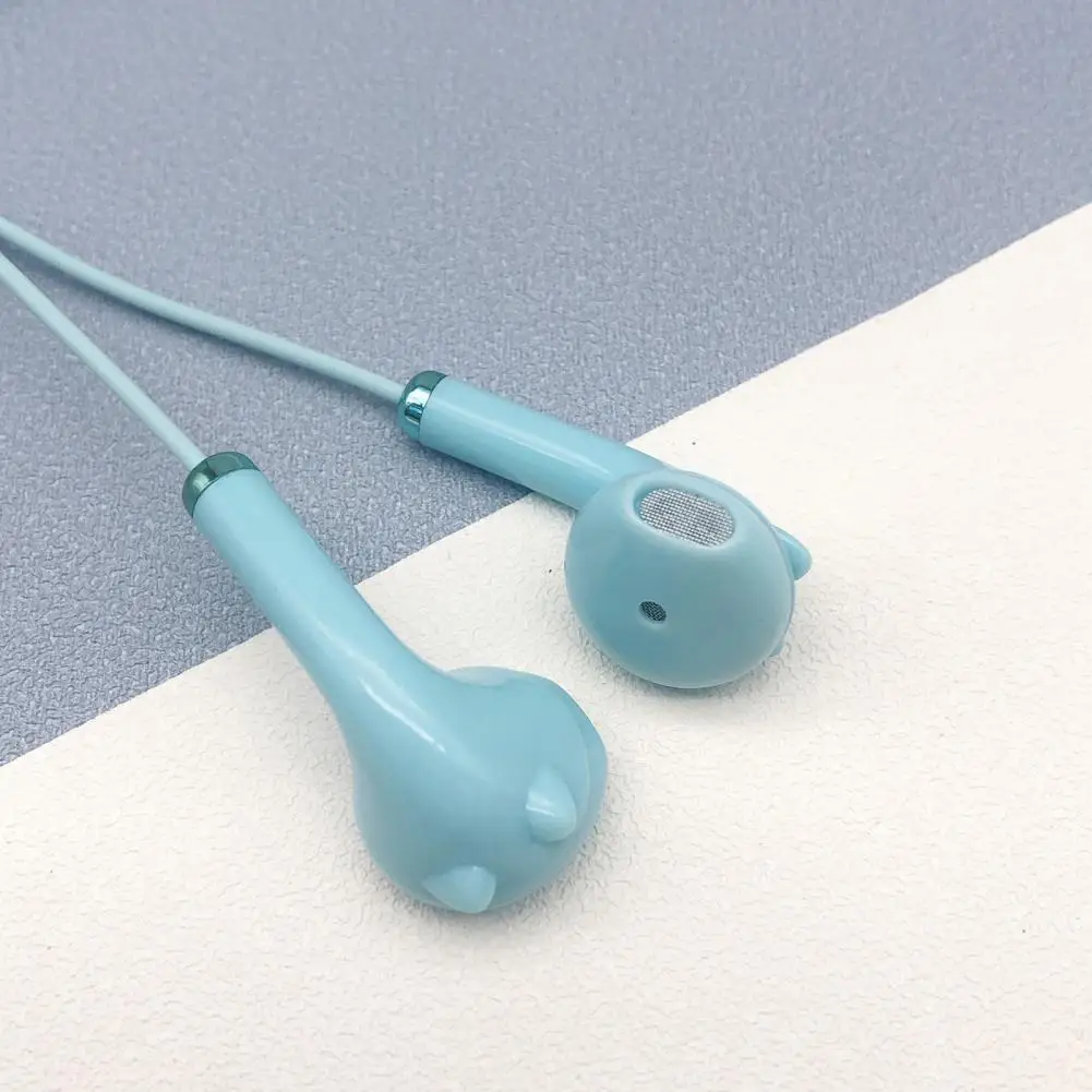 3.5mm Wired Headphones Lovely Cat Earbuds Hifi Sound Noise Reduction Mic Gift for Kids School Girls/boys High-quality Wired