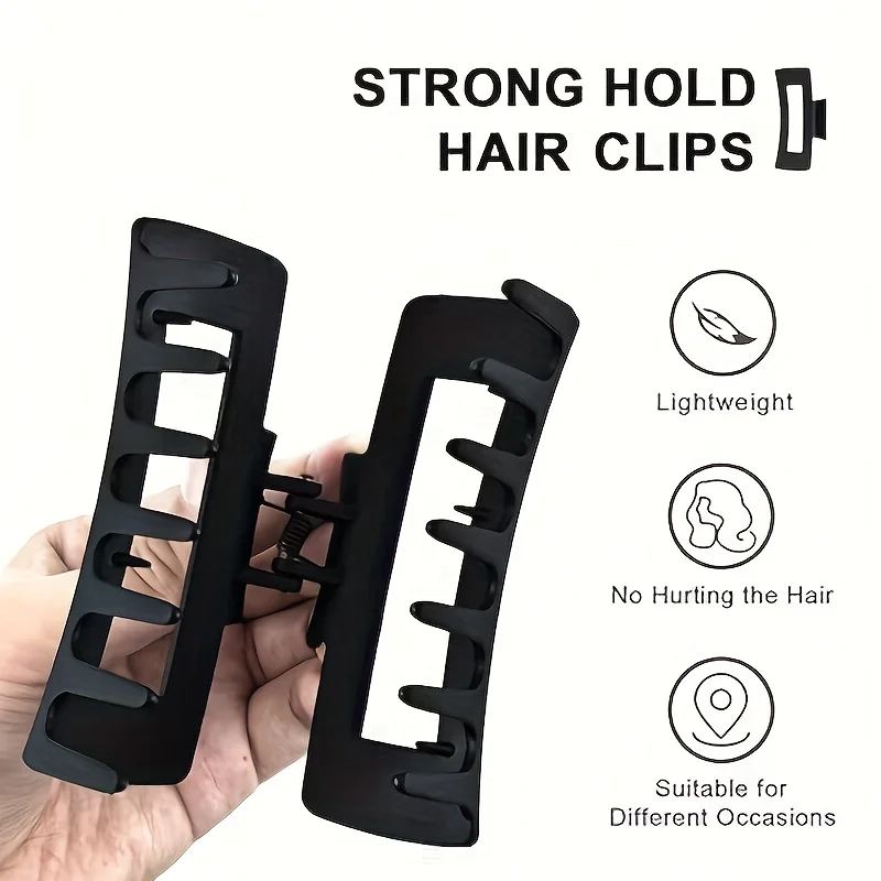 4 rectangular hair clips for women and girls, with anti-slip claws suitable for both thin and thick hair. The square jaws provid image 5