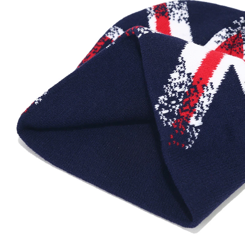 Top England Flag Knitted Hat Winter Beanie Hats For Men Women Y2K Warm Winter Autumn Outdoor Cap Hip Hop Bonnet Cap Hot Selling