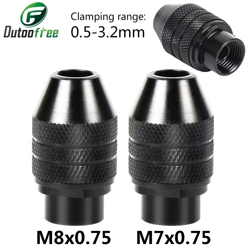 

1PC M7/M8 Mini Keyless Drill Chuck 0.5-3.2mm Quick Change Drill Bit Clamp For Electric Grinder Rotary Tool Replacement Parts