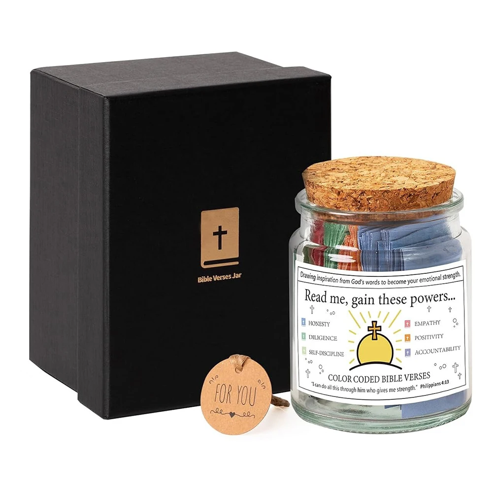 Christian Cards Jar Colorful Bible Verses Jar Handmade Christian Colorful Bible Jar Glass Best Wishes Note For Reading Christmas