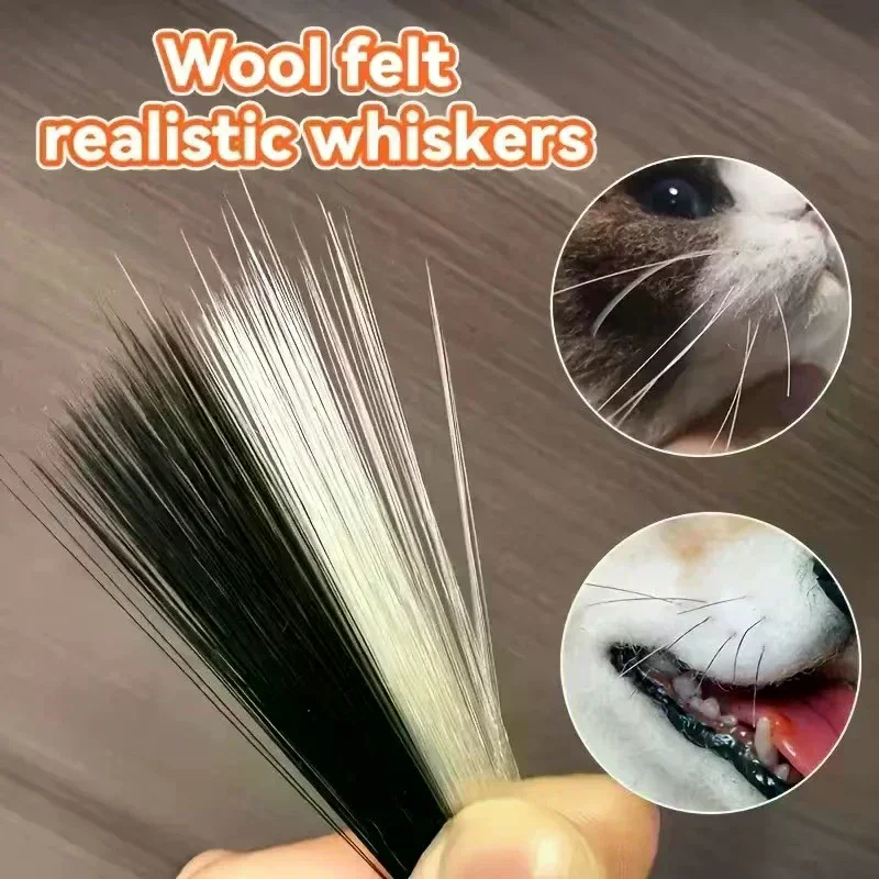 Simulation Cat and Dog Whiskers Realistic Animal Beards Suitable for DIY Cats and Dogs, Puppets, Wool Felt Accessories