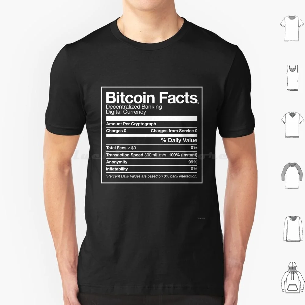 Bitcoin Facts T Shirt Cotton Men Women Diy Print Bitcoin Bit Coin Currency Money Dinero Dollar Dollars Pound Gold Silver Cash