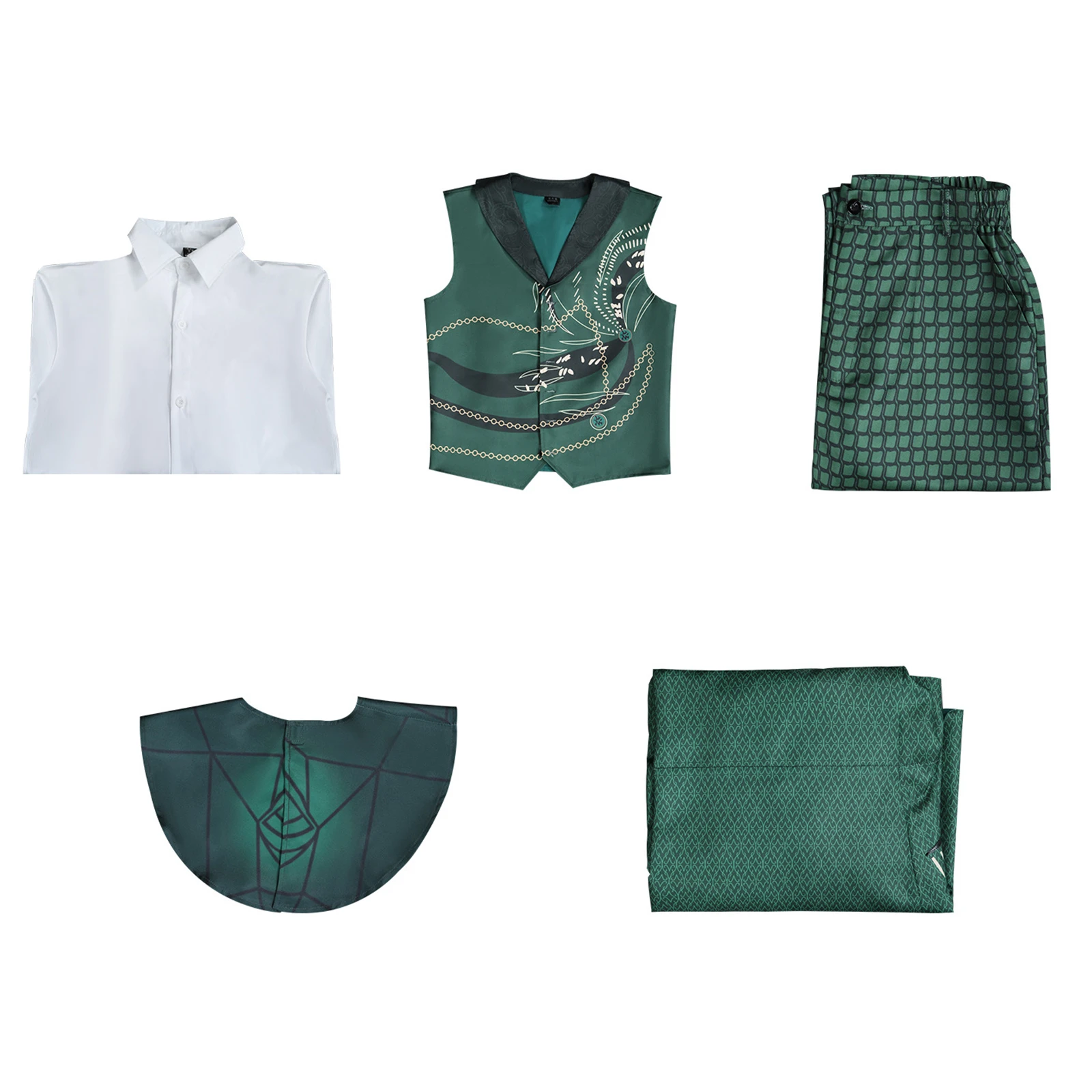 رائع معالج تأثيري حلي قميص السراويل معطف مجموعة كاملة لحفلة الهالوين