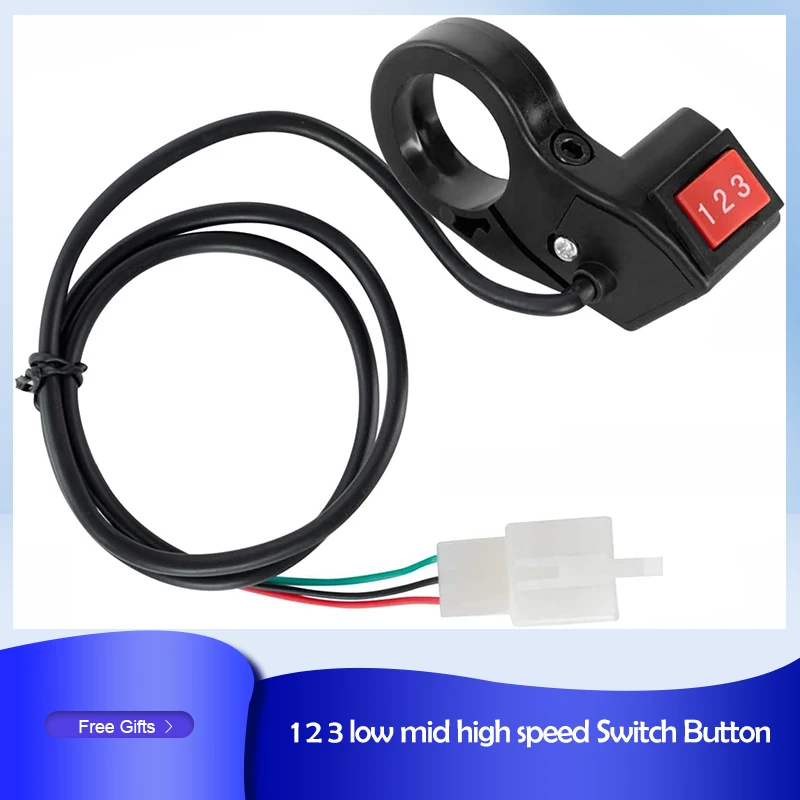 Electric Bicycle Three Speed Rocker Switch 3 Gears  Switch Button E-bike Scooter Handlebar Mounted Universal E-bike Accessory