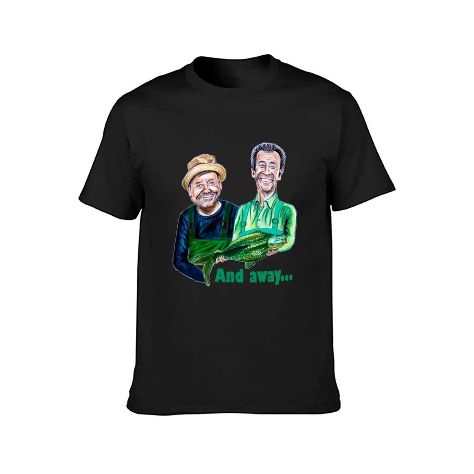 Caricatures of Bob Mortimer and Paul Whitehouse - Gone Fishing T-Shirt customs design your own funnys t shirts for men cotton