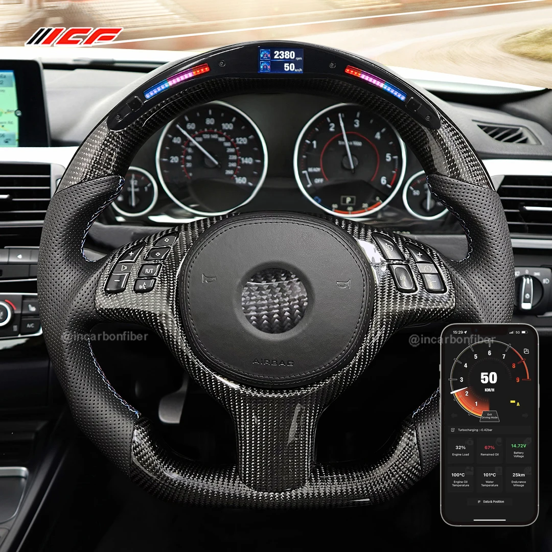 Carbon Fiber LED Steering Wheel for r BMW 3 Series M E82, E39 E46 M3 5 Series 1 Series