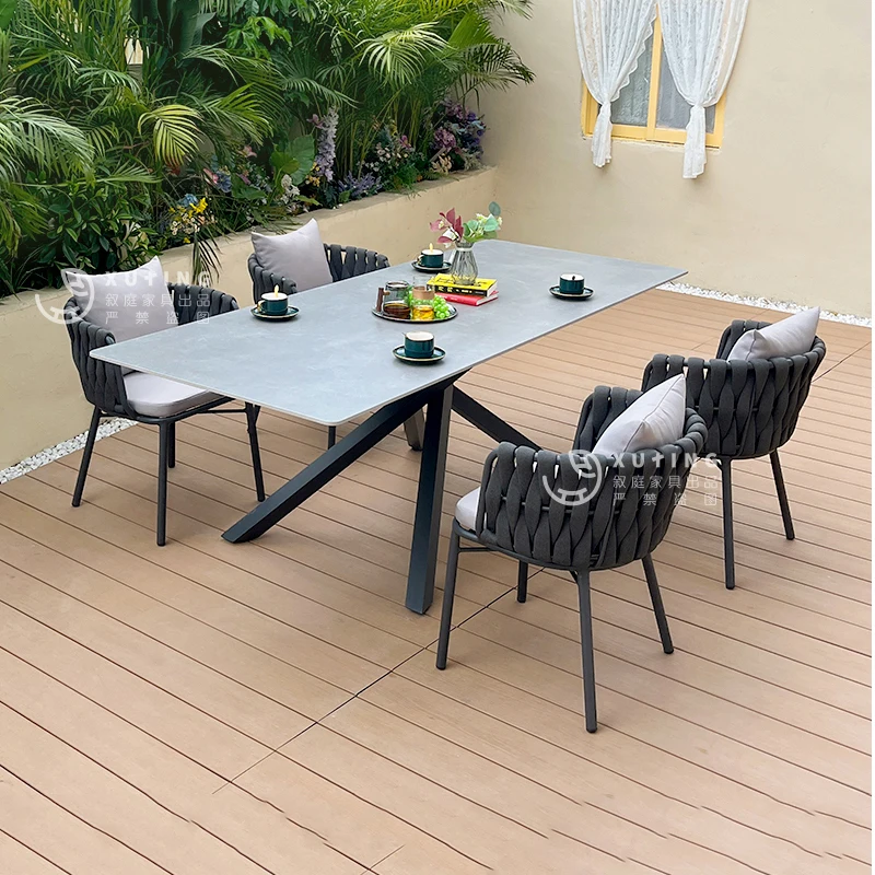 กาแฟมือถือสวนเฟอร์นิเจอร์ชุดเก้าอี้กลางแจ้งโต๊ะศึกษาตารางร้านอาหารจัดการประชุมหรูหราโป๊กเกอร์ Mesa Salon เฟอร์นิเจอร์