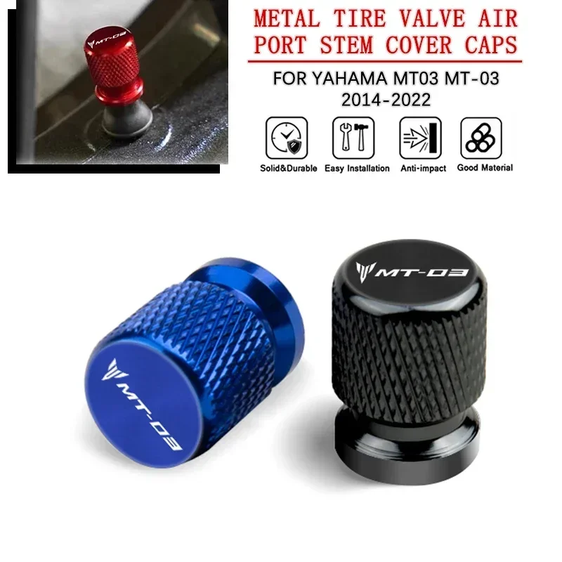 2 Pcs Motorcycle Accessories For YAHAMA MT03 MT-03 MT 03 2014-2021 2022 Aluminum Alloy Tire Valve Air Port Stem Cover Caps