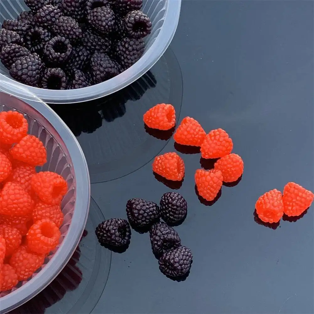 

20Pcs Simulation Recipe Cheese Cake Raspberry Blackberry Photography Dessert PVC Fake Food Model Set Display Props DIY