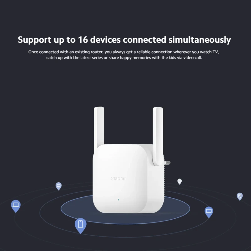 Xiaomi WiFi Range Extender N300 Global Version ​2x2 External Antenna 2.4G Up To 300Mbps Smart WiFi Amplifier EU Plug