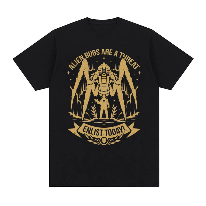 Helldivers 2 Enlist Today! T-shirt Bile Titan Terminid Graphic T-shirts Men's Women Clothing Y2k Fashion Oversized Retro T Shirt