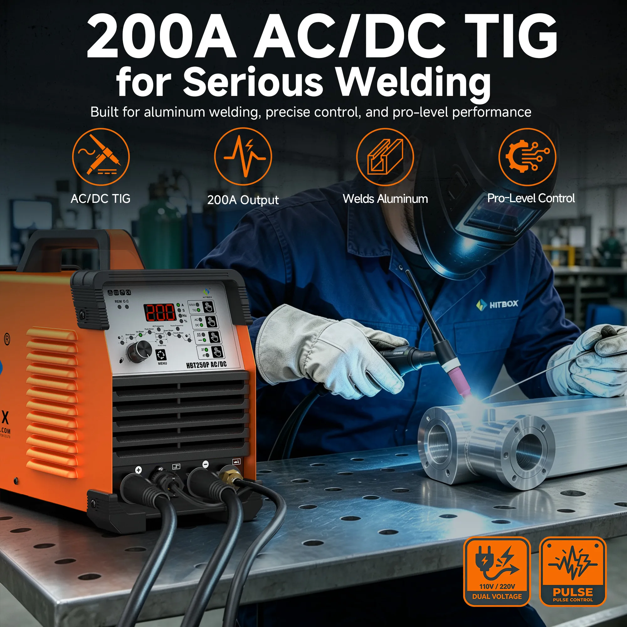HITBOX 220V 200A 6 in 1 HF TIG - Tig Welder Machine のレビューと価格