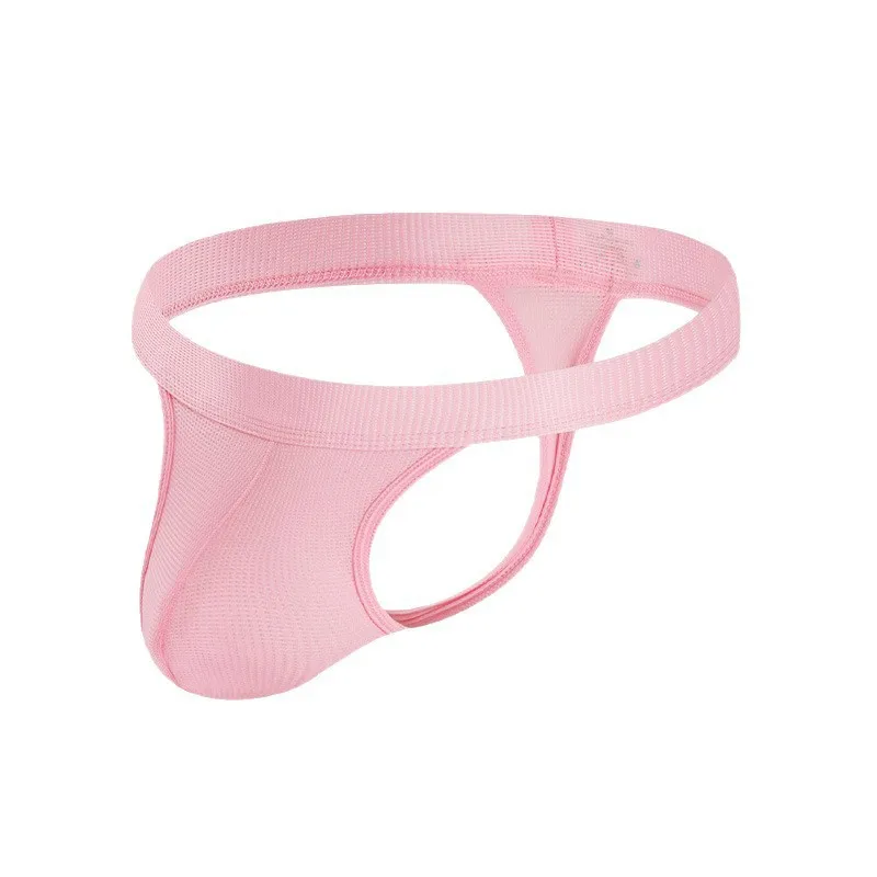 Men's Mesh Thong Underwear, Low-rise Breathable Sexy G-string Youth Fashion U Convex Pouch Sports Underpants Comfortable Panties