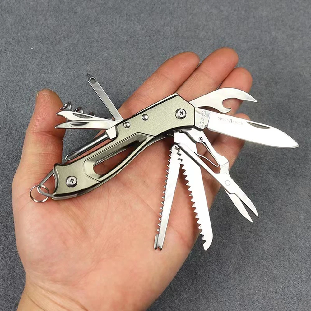 11 IN 1 Multitool Folding Knife Self Defense Survival Equipment EDC Gear Camping Hunting Tactical Pocket Knife Scissor Jackknife