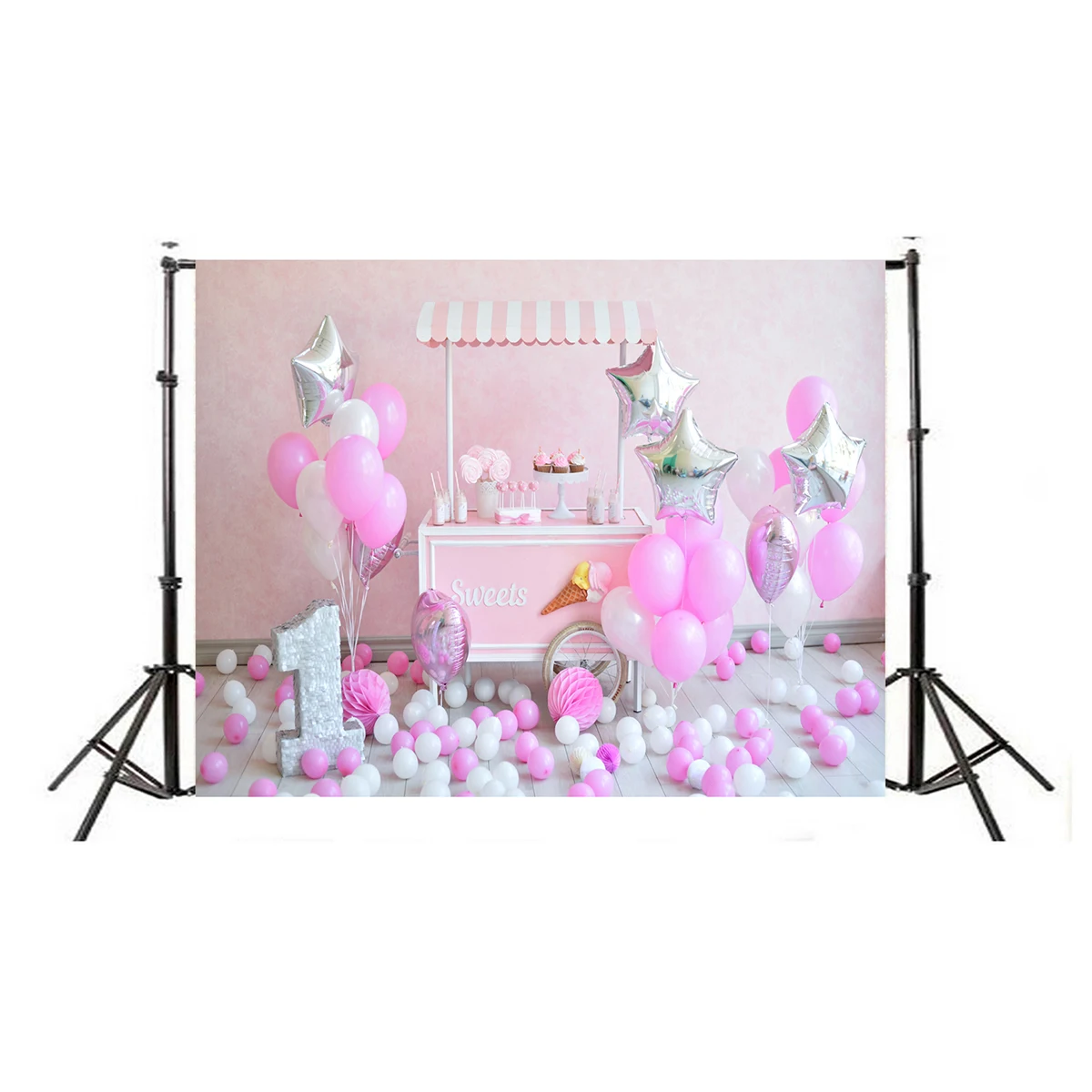 

1St Photo Backdrop 5X3Ft 3D Photography Background Cloth Kids Party Wall Props Seamless Wrinkle Free Durable For Birthday Shoots