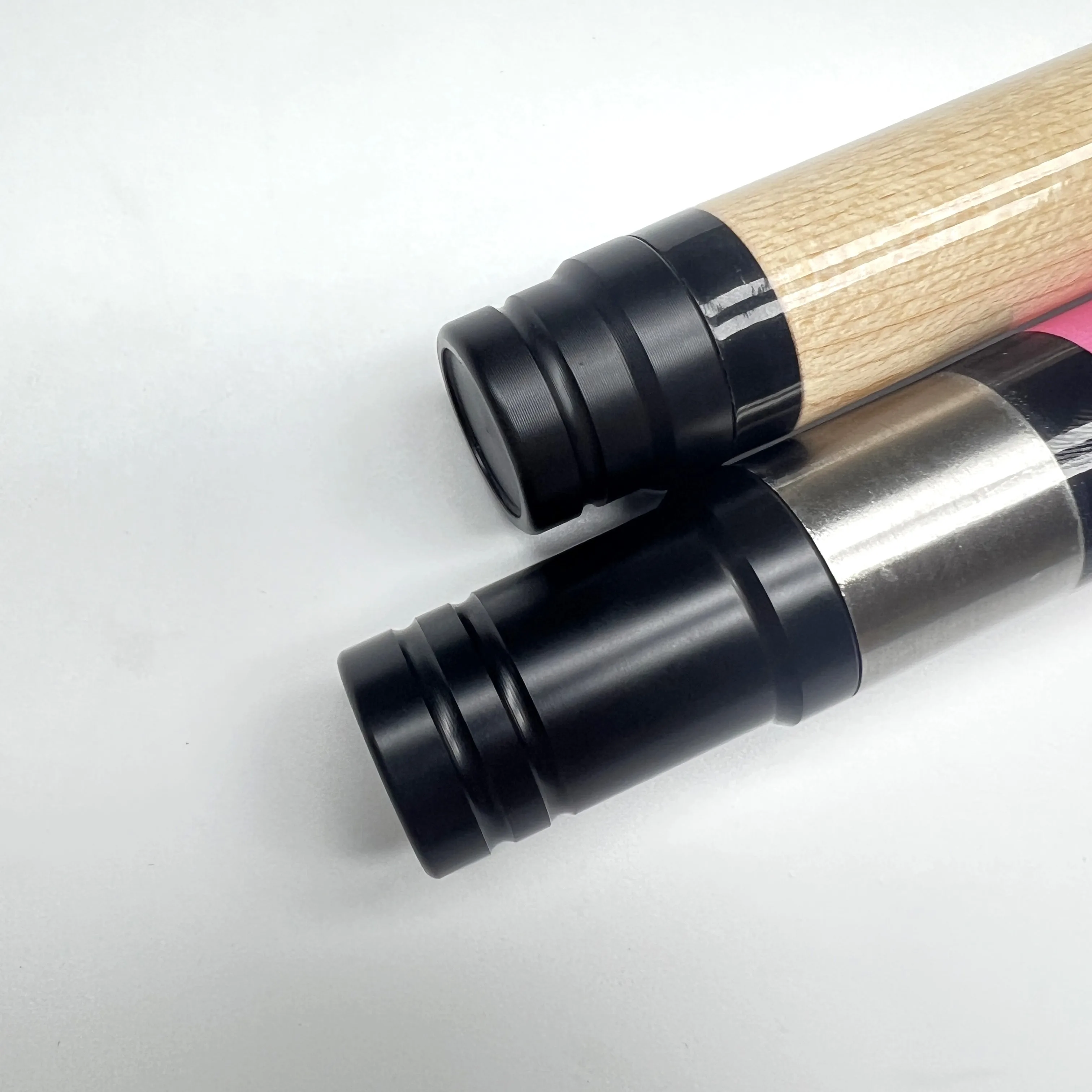 Uni-Loc Pool Cue Joint Protector Set - 2Pcs Black Plastic Middle Wheel Protection Cover Cap for Lucasi/Predator Billiard Cues