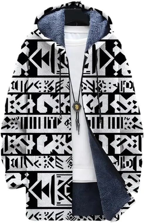 

Мужская ацтекская куртка, длинный кардиган, толстовки в стиле вестерн, ковбойский свитер на флисовой подкладке с полной молнией, вязаный свитер на подкладке, пальто 01