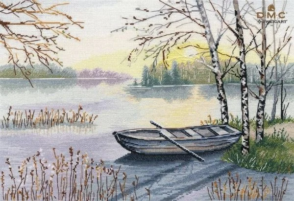 

Набор для вышивки крестом, набор холстов «сделай сам», нитки DMC, ремесло, ремесло, причал, лодка, 56-41, 14CT, 18CT, 25CT