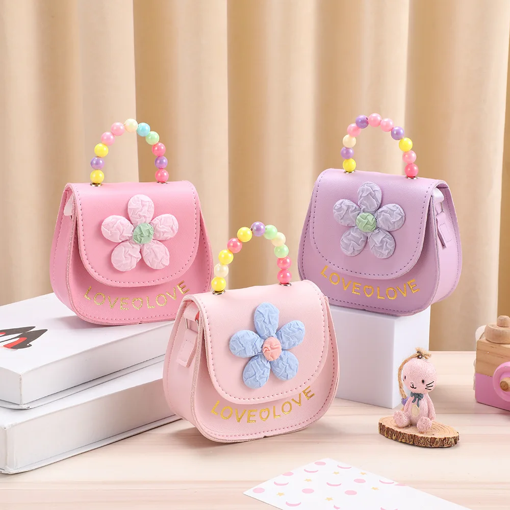 New Solid Color Handheld Zero Wallet Flower Cute Mini Packet New Fashion Children's Messenger Bag Children