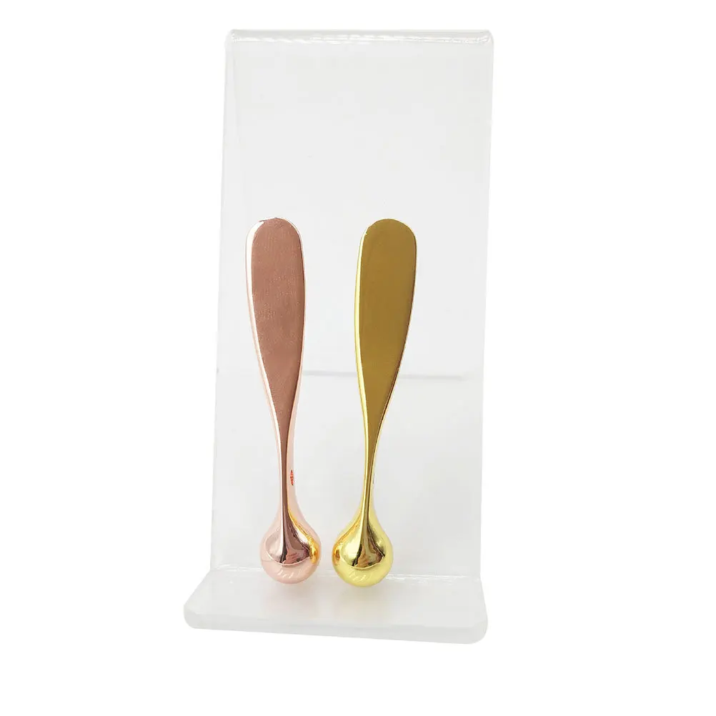 2 قطعة كريم عين ملعقة عصا تدليك سبائك الزنك المحمولة أداة العناية بالبشرة لكريم الوجه إزالة الامتصاص تدليك العناية بالبشرة