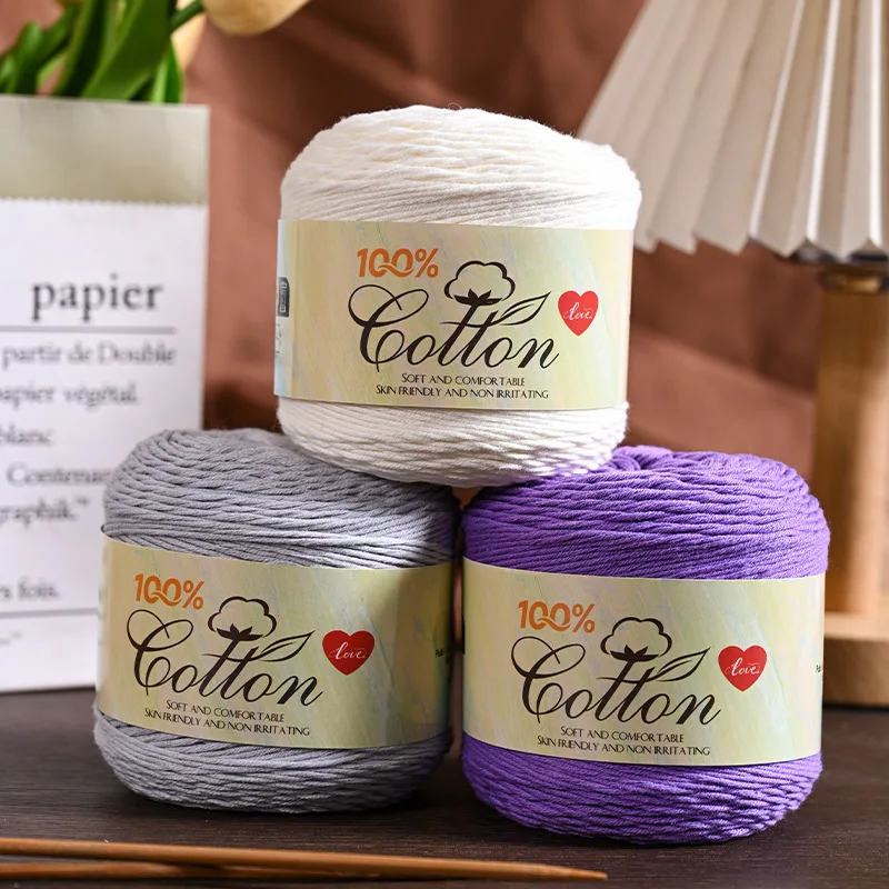75g Pure Cotton Woolen Yarn Cake-shaped Medium-coarse Hand-knitted Baby Sweater with Crocheted Hat Skin-friendly snug-fitting