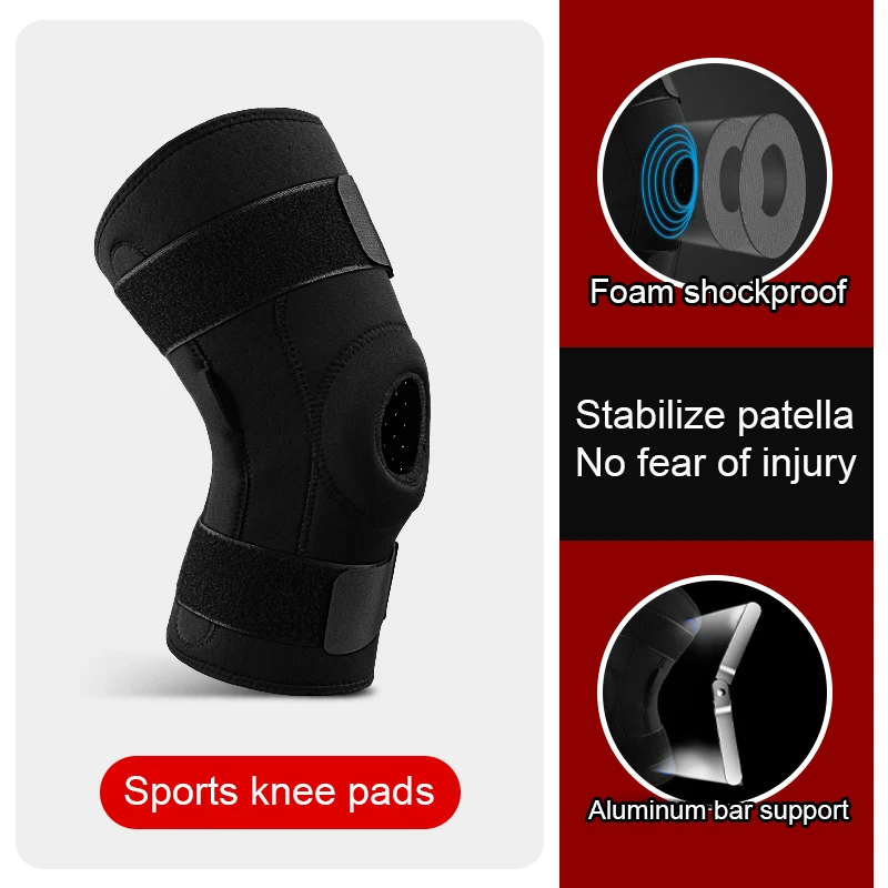 Sports Knee Pads Anti-Skid Anti-Collision Mountaineering Running Fitness Double Aluminum Plate Support   Protective Gear