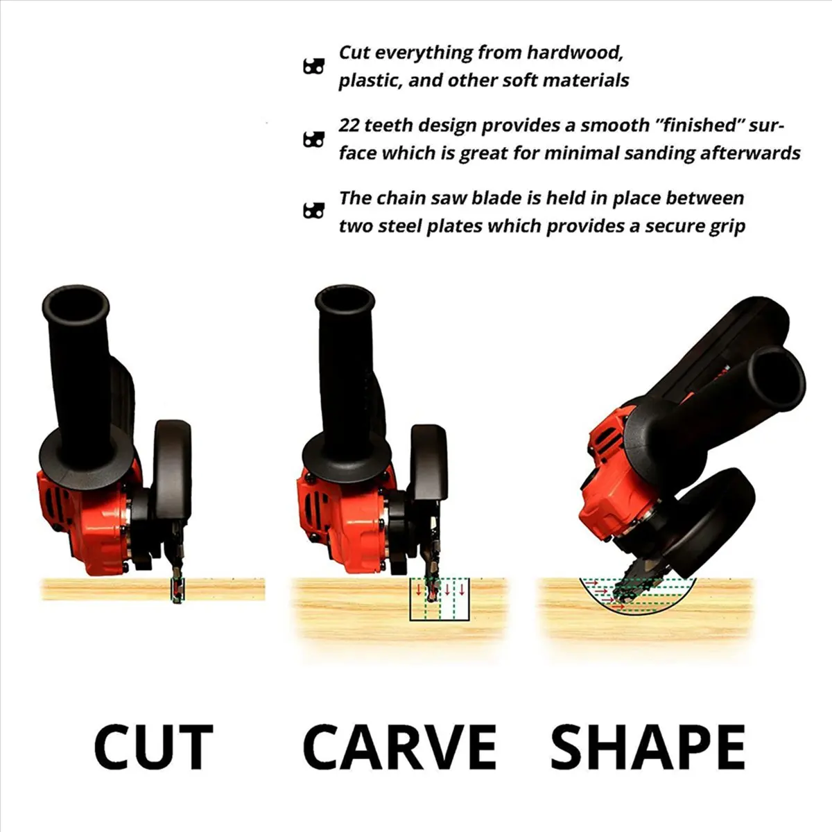 

A23PBG 2X Диск для резьбы по дереву с цепью - с 6 дополнительными цепными звеньями, 7/8 дюйма, для шлифовки и формовки, циркулярный цепной диск для пилы