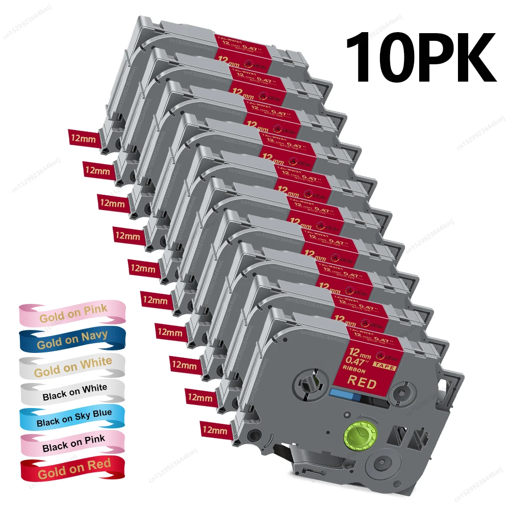 3/5/10PK TZeRW34 Compatible for Brother TZe-R231 TZe-R234 TZe-RE34 TZe-RN34 TZe Satin Ribbon for Brother P-Touch Label Maker